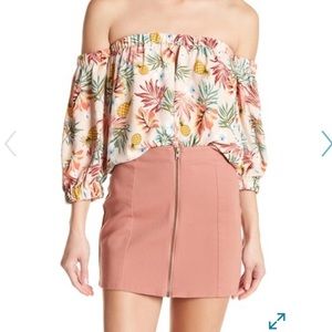 Off the Shoulder Tropical Blouse